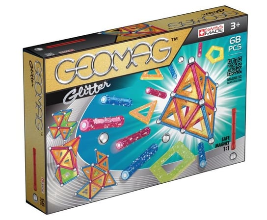 Geomag Panels Glitter, klocki magnetyczne, G533 Geomag