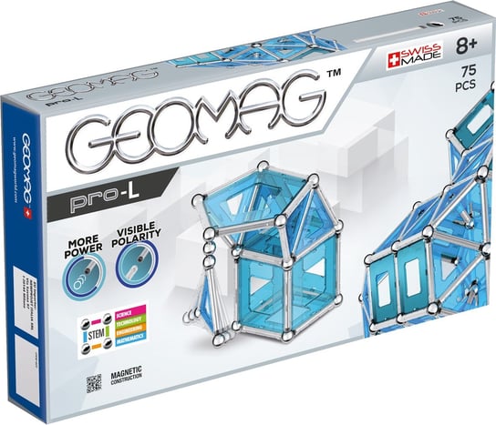 Geomag Pro-L, klocki magnetyczne G023, 75 elementów Geomag