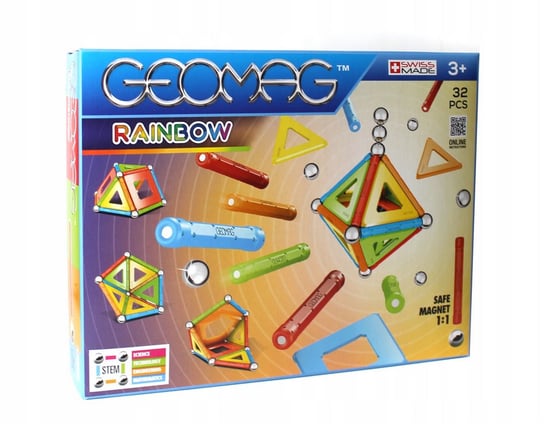 Geomag Rainbow Klocki Magnetyczne 32 Elementy Geomag