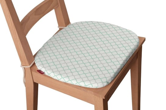 Geometric Siedzisko Bartek na krzesło, szaro - miętowe fale na białym tle, 40x37x2,5 cm Dekoria