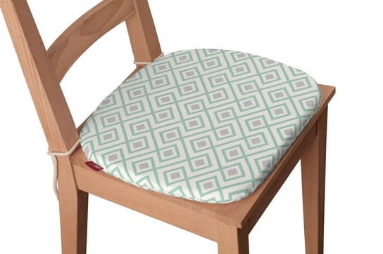 Geometric Siedzisko Bartek na krzesło, szaro - miętowe romby na białym tle, 40x37x2,5 cm Dekoria