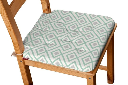 Geometric Siedzisko Olek na krzesło, szaro - miętowe romby na białym tle, 42x41x3,5 cm Dekoria