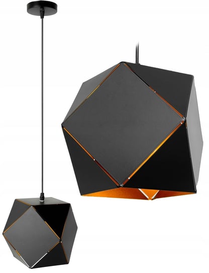Geometryczna Lampa Sufitowa Wisząca Czarna Loft Toolight