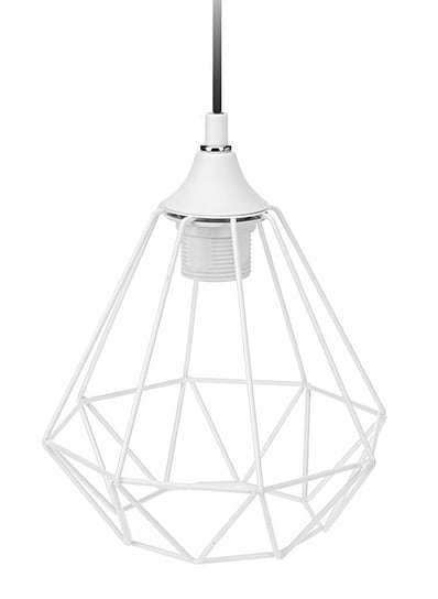 Geometryczna lampa wisząca, biała, 25x19 cm 