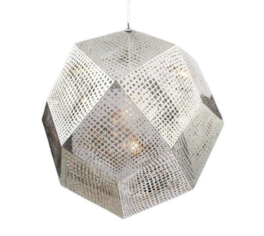 Geometryczna LAMPA wisząca KKST-5001 SILVER metalowa OPRAWA zwis siatka srebrna Step Into Design