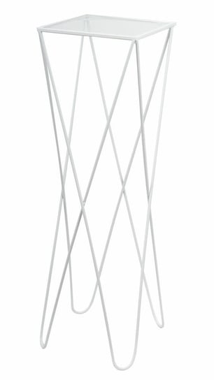 Geometryczny kwietnik QUBUSS, biały, 28x95x28 cm QUBUSS