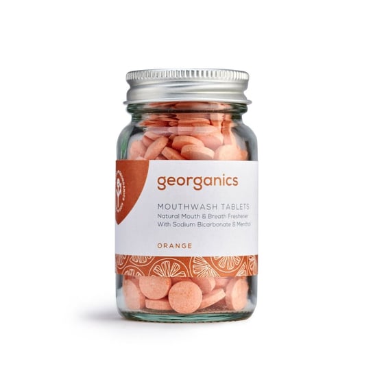 Georganics, naturalne tabletki do płukania jamy ustnej Orange, 180 tabletek Georganics
