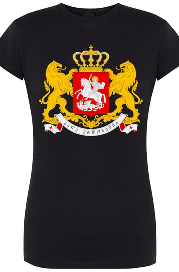 Georgia Gruzja T-Shirt Damski Herb Nadruk r.L Inna marka