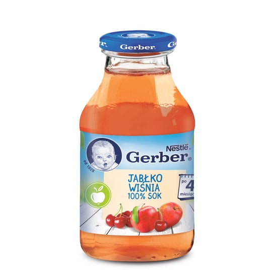Gerber 100% sok jabłko wiśnia po 4 miesiącu 200ml Gerber