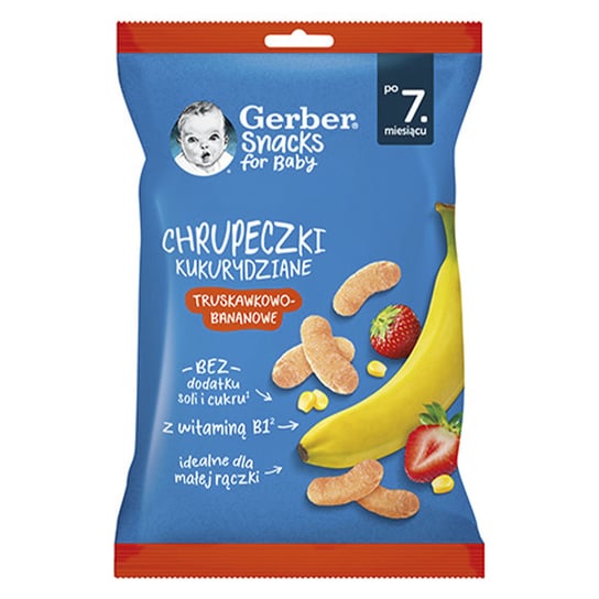 GERBER CHRUPECZKI KUKURYDZIANE BANAN TRUSKAWKA 28G Gerber