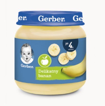 Gerber, Deserek delikatny banan dla niemowląt po 4 miesiącu, 125 g Gerber