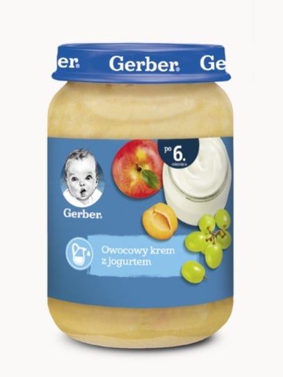Gerber, Deserek owocowy krem z jogurtem dla niemowląt po 6 miesiącu, 190 g Gerber