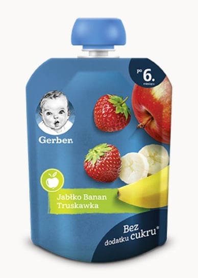 Gerber, Deserek w tubce jabłko banan truskawka dla niemowląt po 6 miesiącu, 90 g Nestle