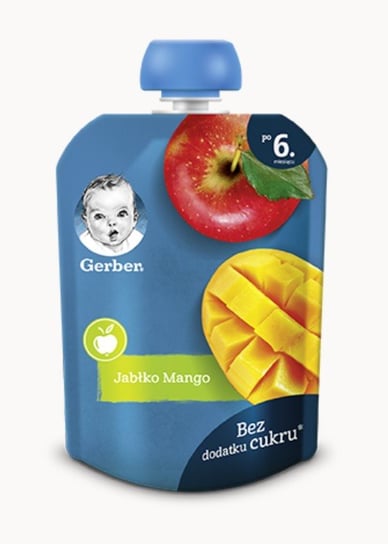 Gerber, Deserek w tubce jabłko mango dla niemowląt po 6 miesiącu, 90 g Nestle