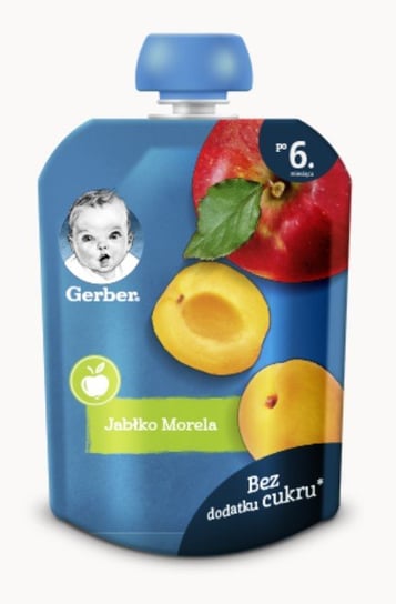 Gerber, Deserek w tubce jabłko morela dla niemowląt po 6 miesiącu, 90 g Nestle