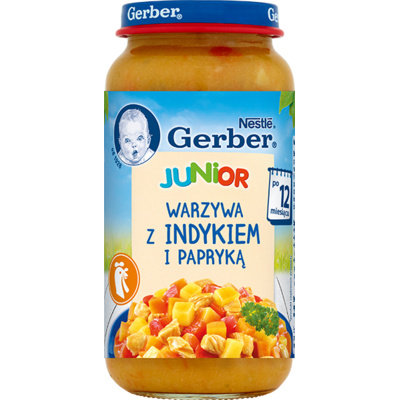Gerber, Doremi warzywa z delikatnym indykiem, 250 g, 12m+ Gerber