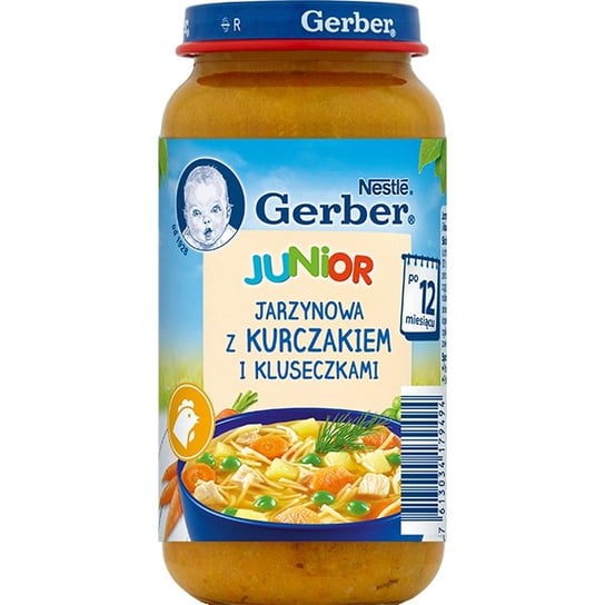 Gerber, Jarzynowa z kurczakiem i kluseczkami, 250 g Gerber