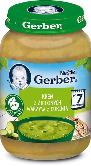 Gerber, Krem z zielonych warzyw z cukinią, 190 g Gerber