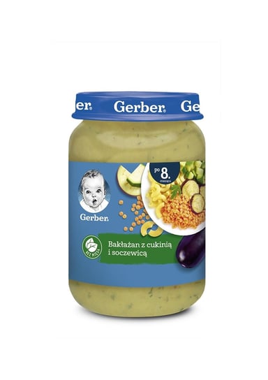 Gerber Obiadek bakłażan z cukinią i soczewicą dla niemowląt po 8 miesiącu 190 g Gerber