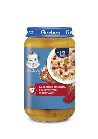 Gerber Obiadek kaszotto z cielęciną i czerwonymi warzywami dla dzieci po 12 miesiącu 250 g Gerber