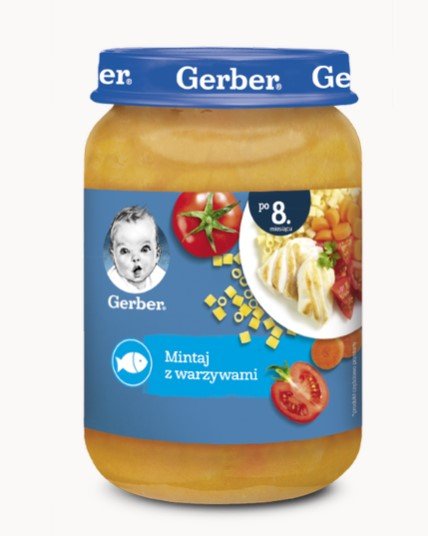 Gerber, Obiadek Mintaj z warzywami dla niemowląt po 8 miesiącu, 190 g Gerber
