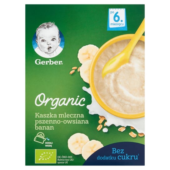 Gerber Organic Kaszka Mlecz.Pszenn-Ows.Banan, 240G Gerber