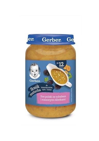 Gerber Sos polski ze schabem i suszonymi śliwkami dla niemowląt dla dzieci po 12 miesiącu 190 g Gerber