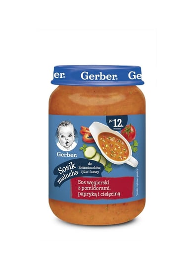 Gerber Sos węgierski z pomidorami papryką i cielęciną dla dzieci po 12 miesiącu 190 g Gerber
