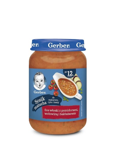 Gerber Sos włoski z pomidorami wołowiną i bakłażanem dla dzieci po 12 miesiącu 190 g Gerber