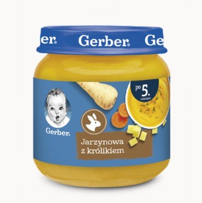 Gerber, Zupka jarzynowa z królikiem dla niemowląt po 5 miesiącu, 125 g Gerber