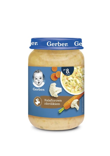 Gerber, Zupka kalafiorowa z królikiem dla niemowląt po 8 miesiącu, 190 g Gerber