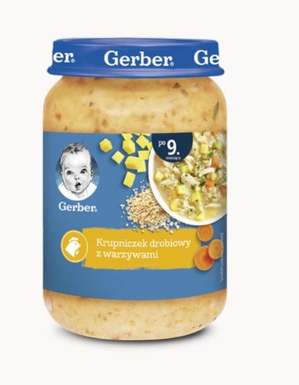 Gerber, Zupka krupniczek drobiowy z warzywami dla niemowląt po 9 miesiącu, 190 g Gerber