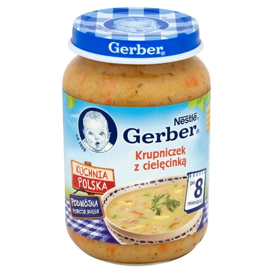 Gerber, Zupka krupniczek z cielęcinką, 190 g, 8m+ Gerber