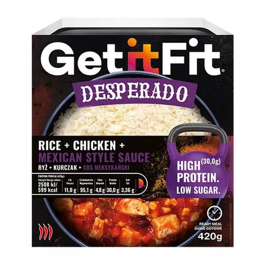 Get It Fit, danie Desperado kurczak z ryżem w ostrym sosie meksykańskim, 420 g JOYFOOD