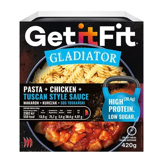 Get It Fit, danie Gladiator kurczak z makaronem w sosie toskańskim, 420 g JOYFOOD