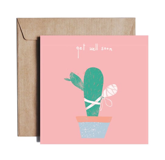 Get Well Cactus - Greeting card by PIESKOT Polish Design PIESKOT