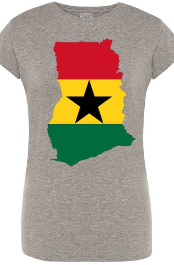 Ghana Damski Modny T-Shirt Nadruk Flaga Rozm.L Inna marka