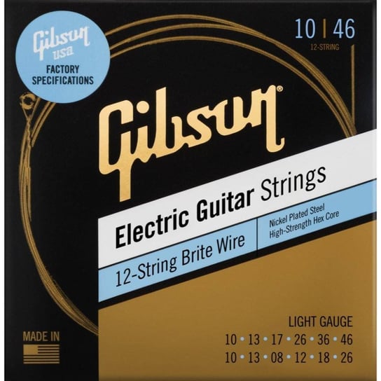 Gibson Seg-Bw12L Brite Wire Electric Guitar Strings, 12-String Struny Do Gitary Elektrycznej Gibsons