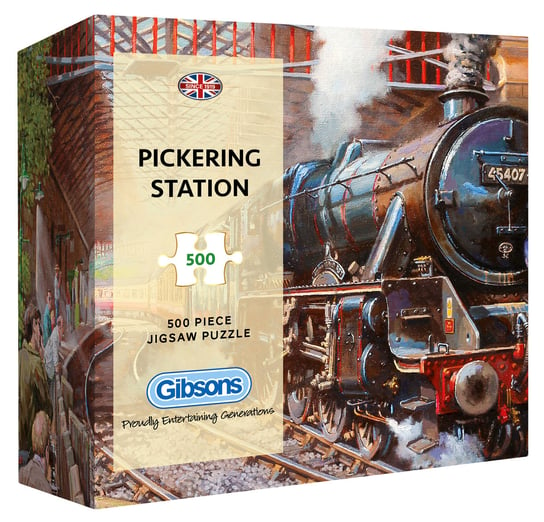 Gibsons, puzzle, Stacja kolejowa w Pickering / Anglia, 500 el. Gibsons