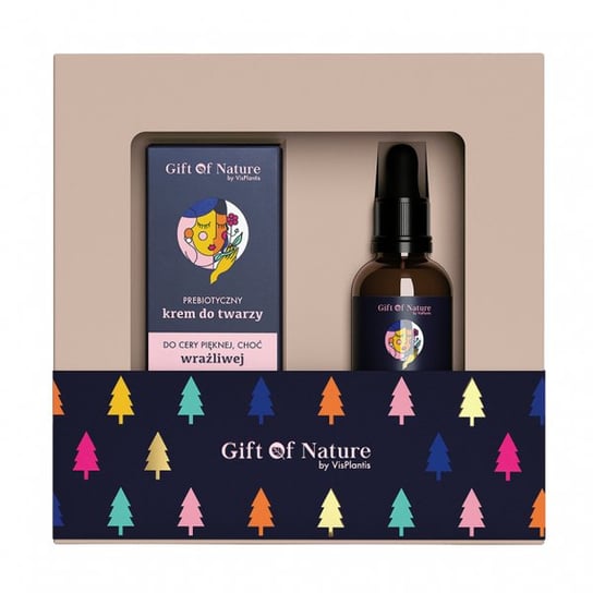 Gift Of Nature Zestaw Świąteczny Do pielęgnacji cery wrażliwej: Krem do twarzy 50 ml oraz serum 30ml Gift of Nature
