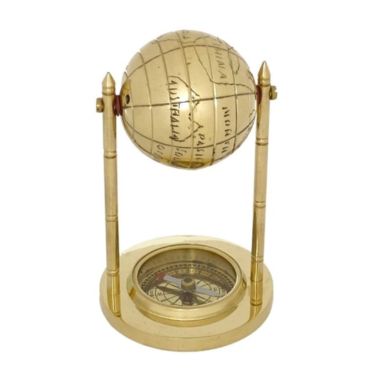 GiftDeco, Dekoracyjny Globus mosiężny z kompasem GIFTDECO