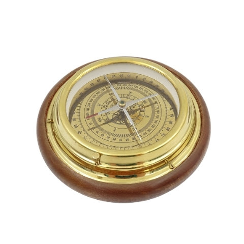 GiftDeco, Kompas, z mosiądzu z drewnianą podstawą GIFTDECO