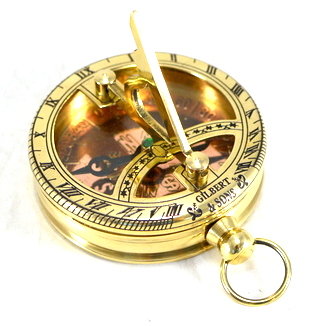 GiftDeco, Mosiężny zegar słoneczny z kompasem z otwieraną pokrywą GIFTDECO