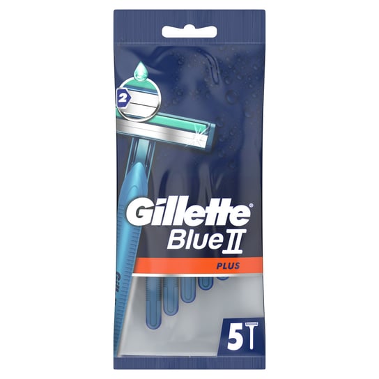 Gillette, Blue II Plus Chromium, Maszynka  do golenia, 5 szt. Gillette