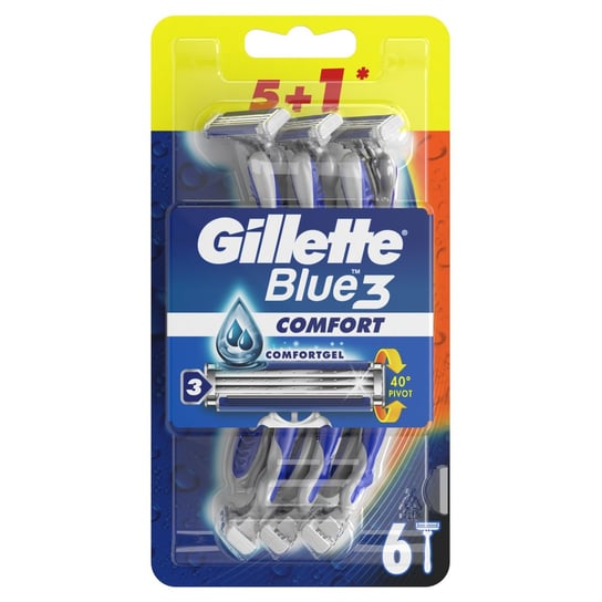 Gillette, Blue3 Comfort, Jednorazowa maszynka do golenia, 6 szt. Gillette