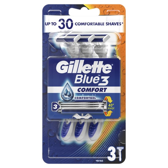Gillette Blue3 Comfort Jednorazowa maszynka do golenia dla mężczyzn, 3 sztuki Gillette
