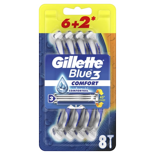 Gillette Blue3 Comfort Jednorazowa maszynka do golenia dla mężczyzn, 8 sztuk Gillette