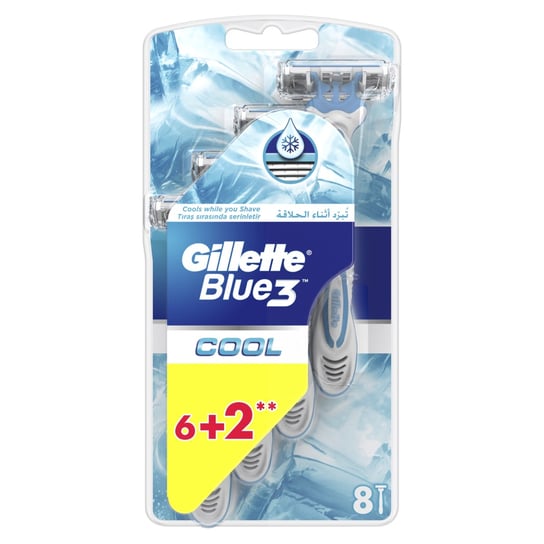 Gillette Blue3 Cool Maszynka jednorazowa z 3 ostrzami x 8 Gillette