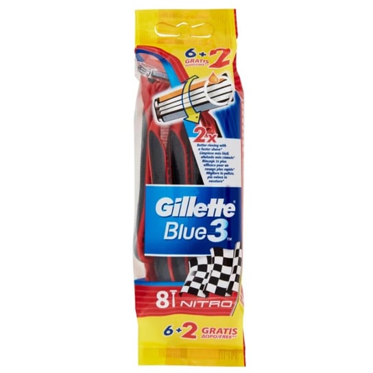 Gillette Blue3 Nitro, Maszynki do Golenia, 6+2 Sztuki Gillette
