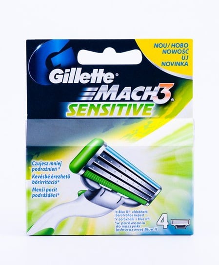 Gillette, Mach 3 Sensitive, 4 wymienne wkłady Gillette